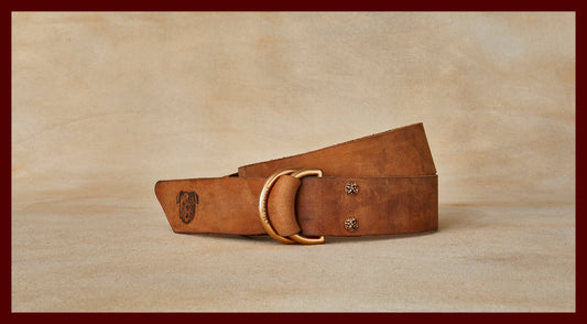 Sarge Chestnut Leather D-Ring Belt