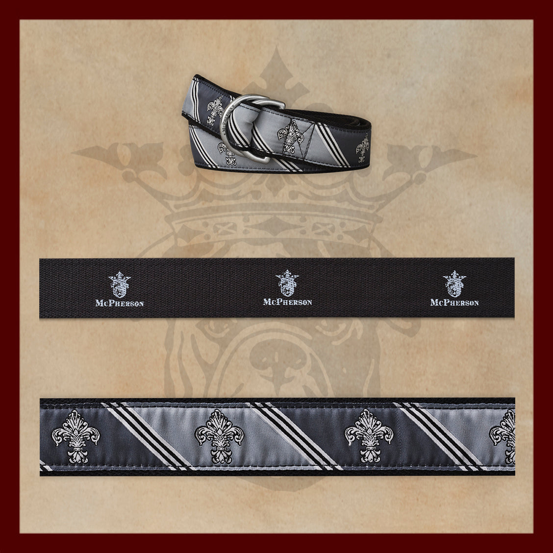 Sarge Fleur De Lis Novelty Pattern D-Ring Belt
