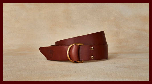 Sarge Medium Brown Leather D-Ring Belt
