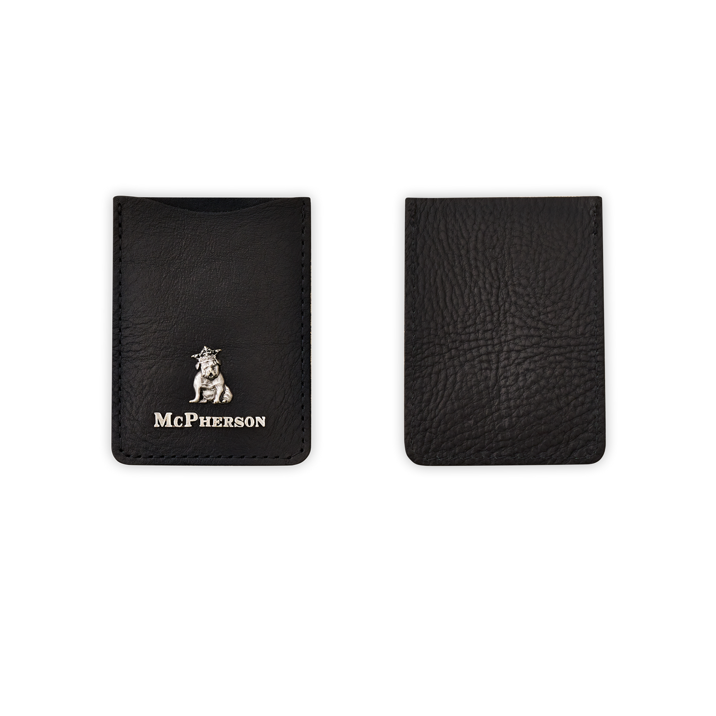 Spike Black Leather Card Case