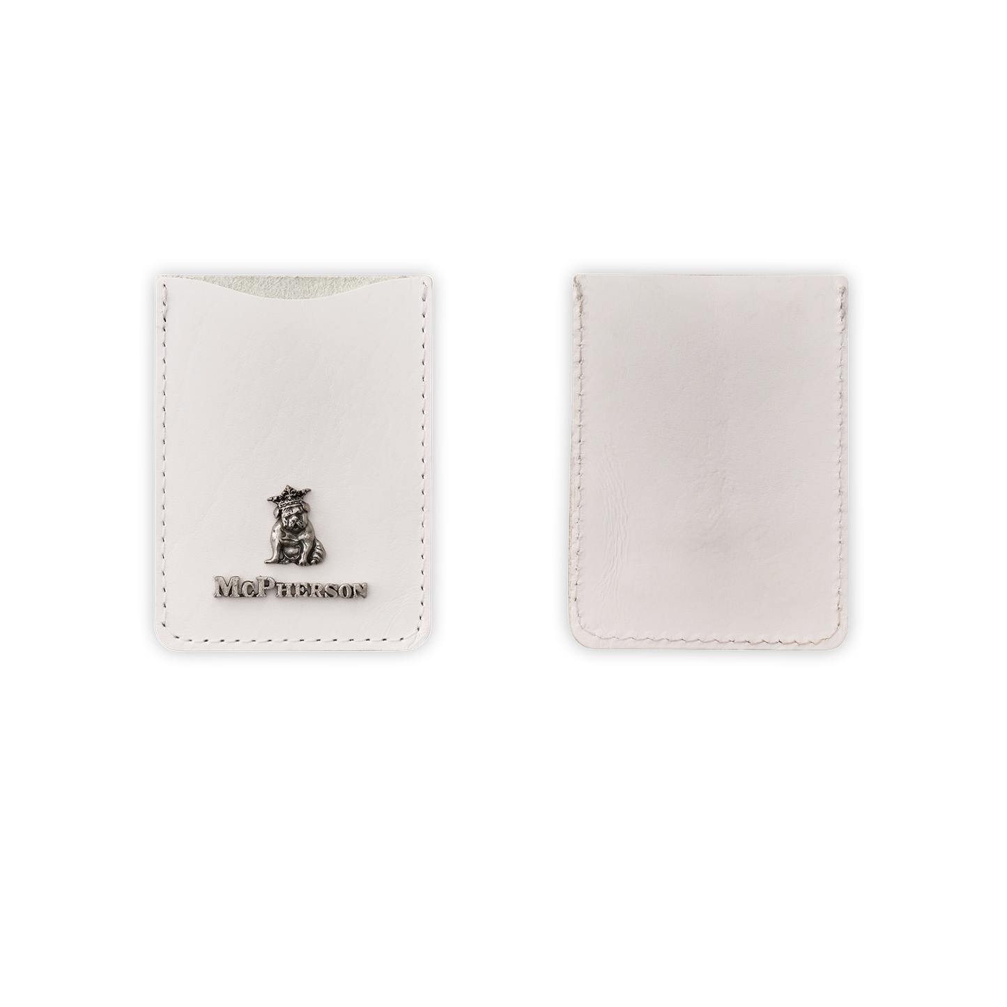 Spike Card Case Vegetable Tanned Cowhide-White