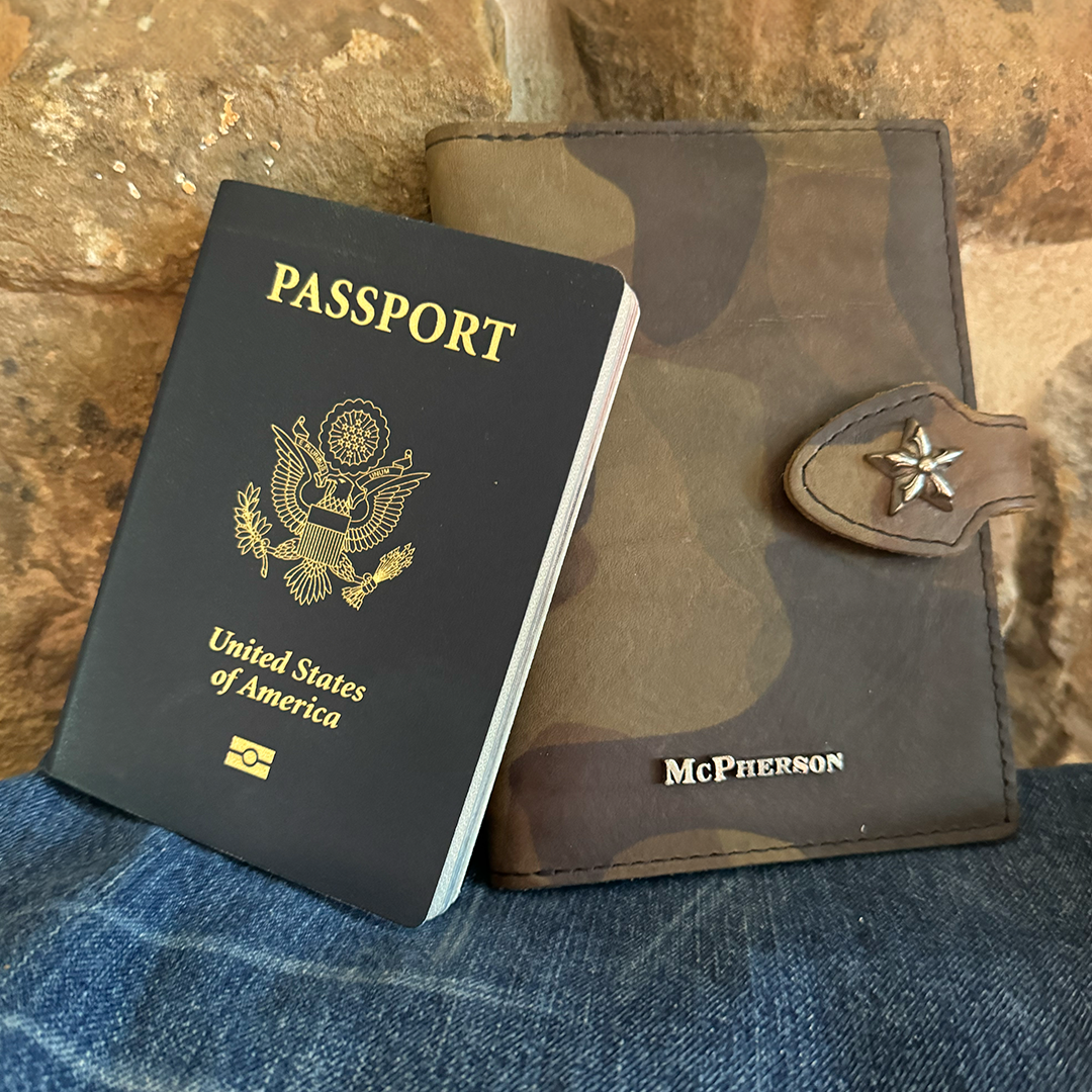 Butch Camouflage Leather Passport Wallet