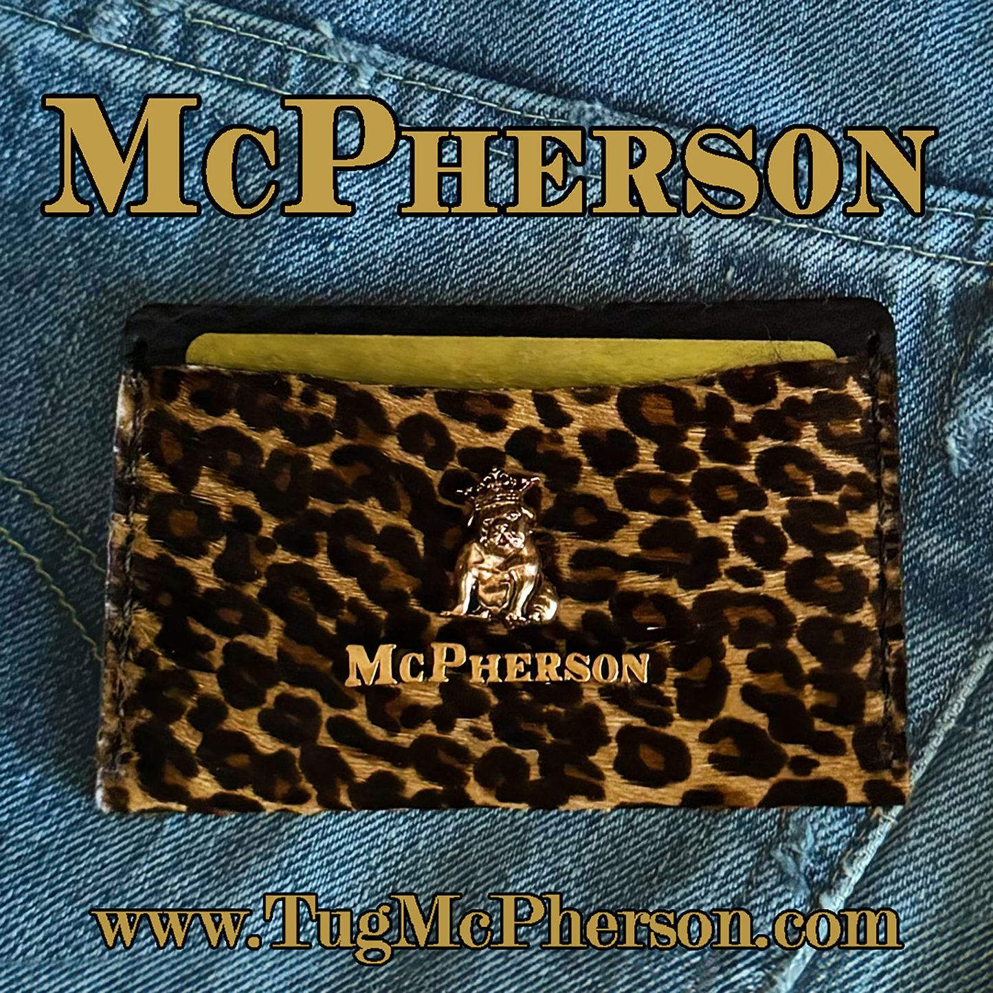 Kyle Dark Leopard Leather Card Wallet