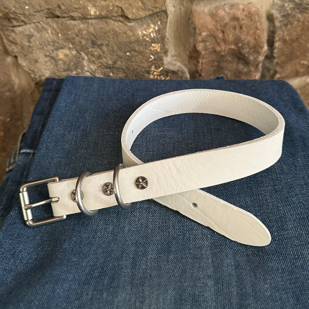Old Boy White Dog Collar-Large