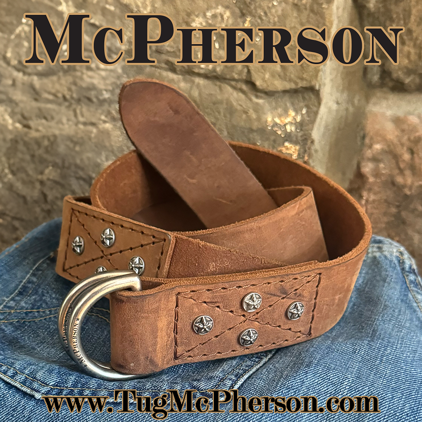 Otis Chestnut Leather D-Ring Belt
