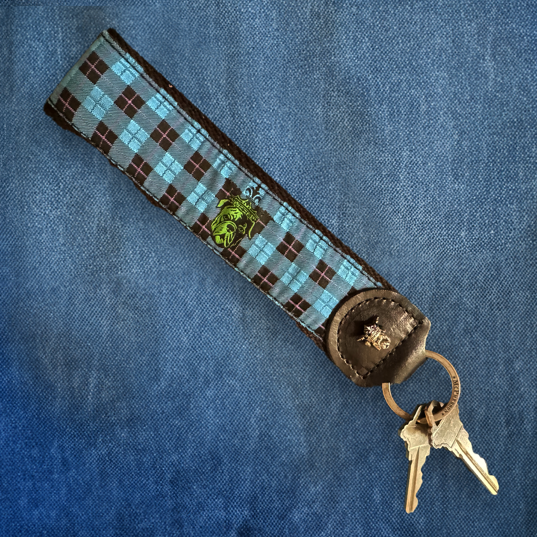 Porter Novelty Blue Plaid Key Fob