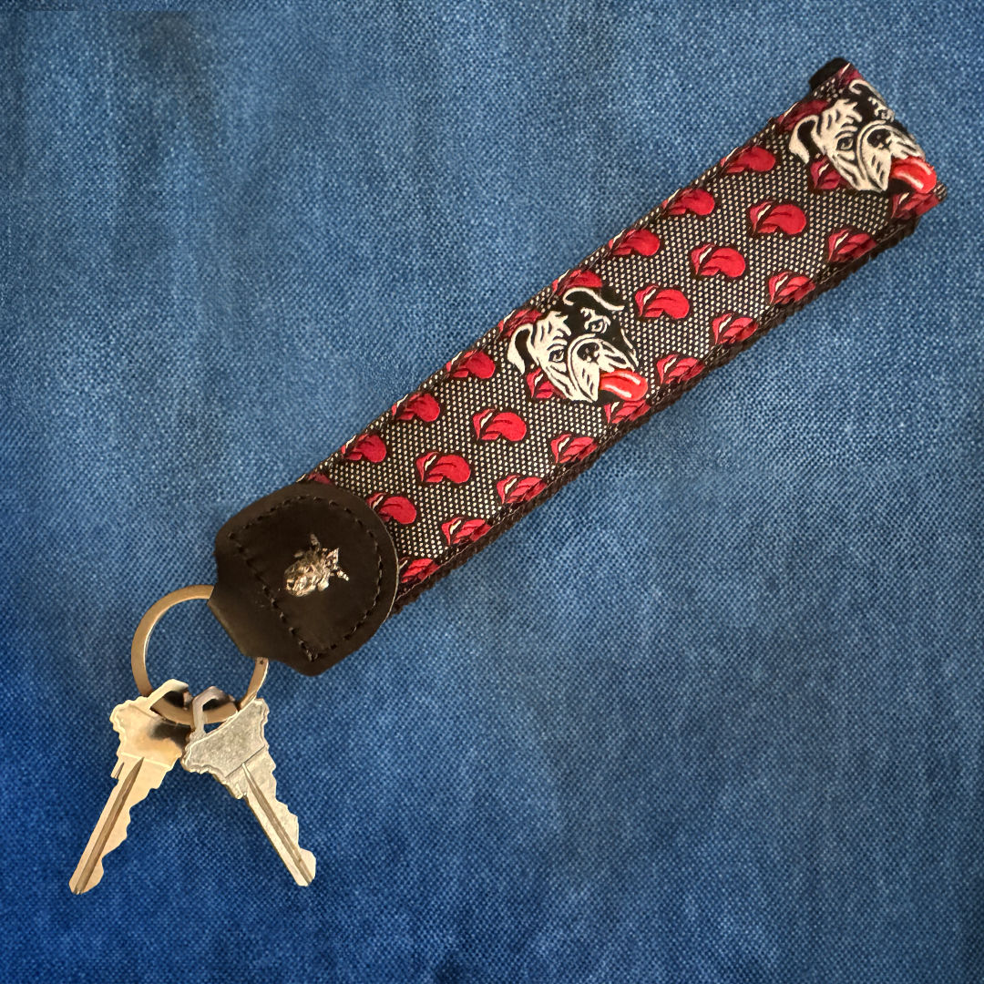 Porter Novelty Honky Tonk Dog Pattern Key Fob