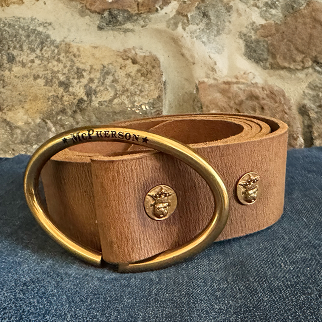 Rufus Elliptic Chestnut Leather Belt