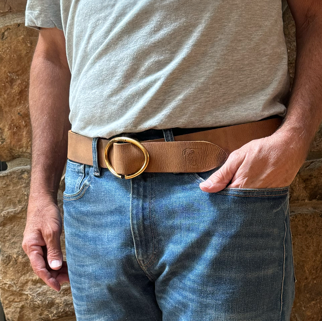 Rufus Elliptic Chestnut Leather Belt