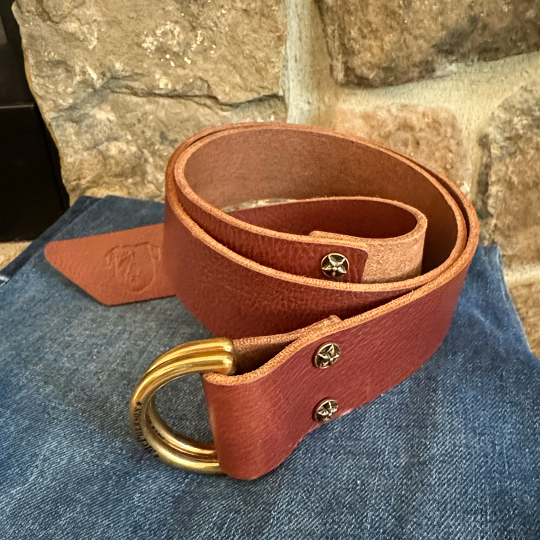 Sarge Medium Brown Leather D-Ring Belt