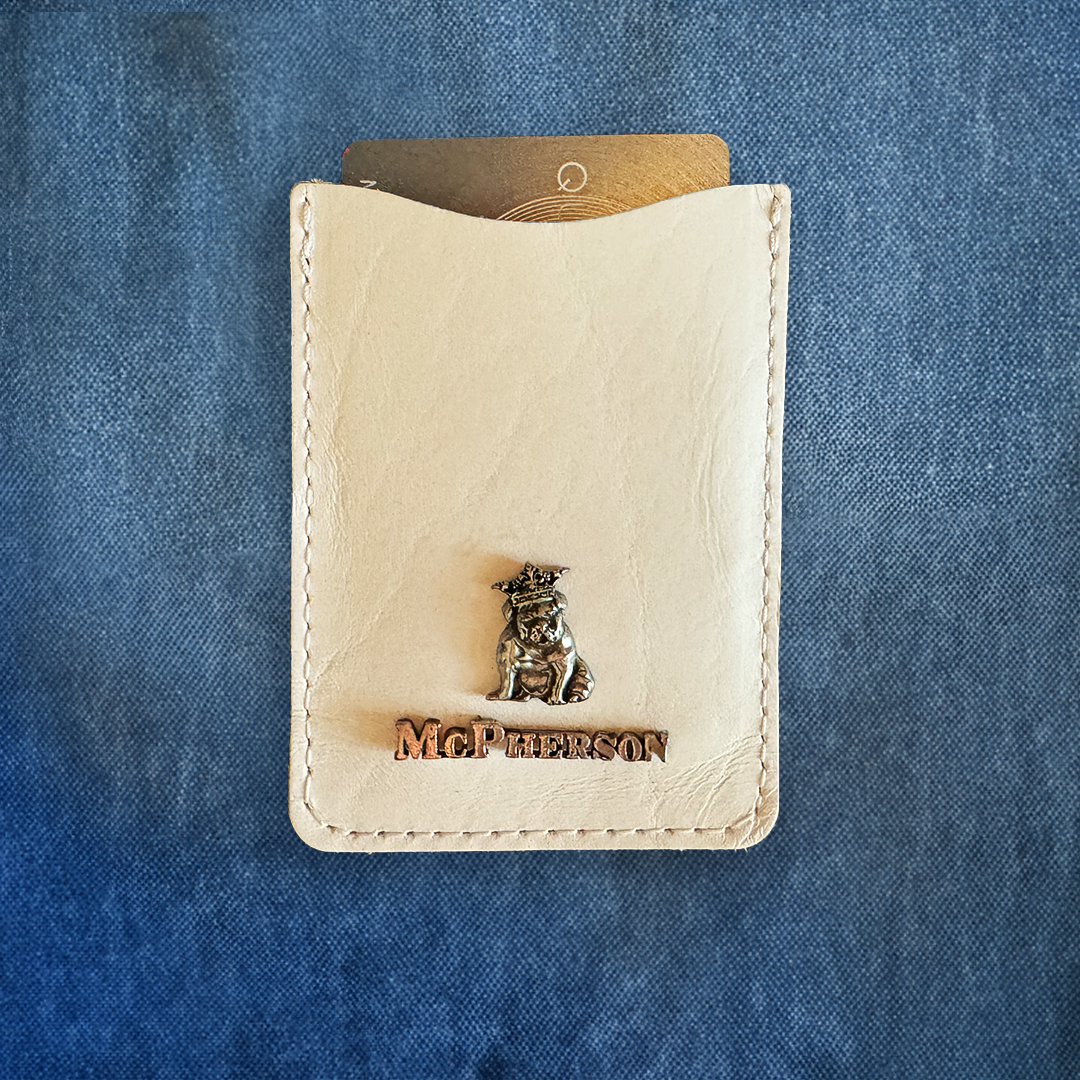 Spike White Leather Card Case