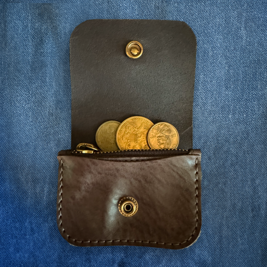 Winston Dark Brown Leather Coin Purse