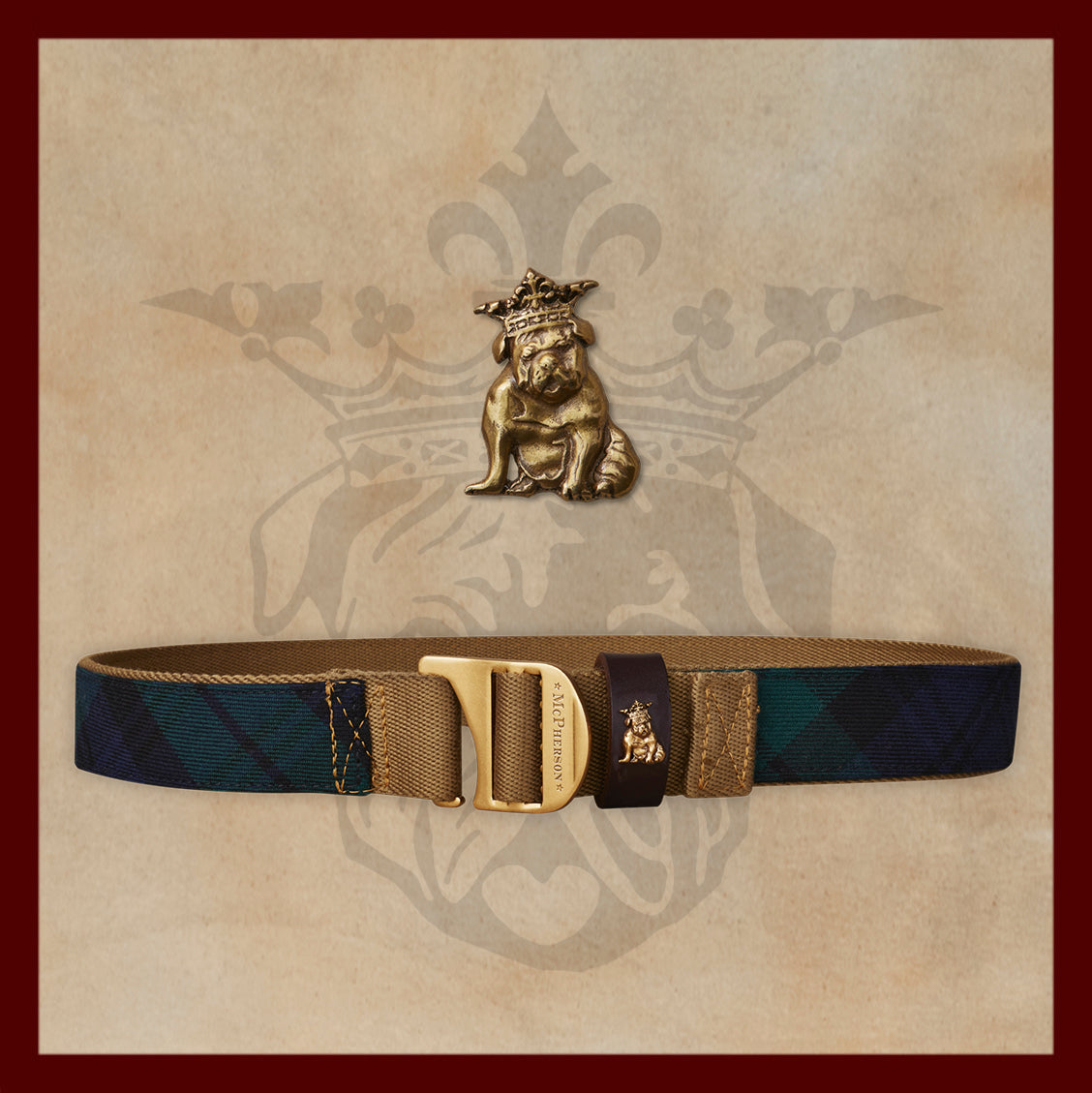 Tank Navy and Green Scottish Wool Plaid Utility Belt