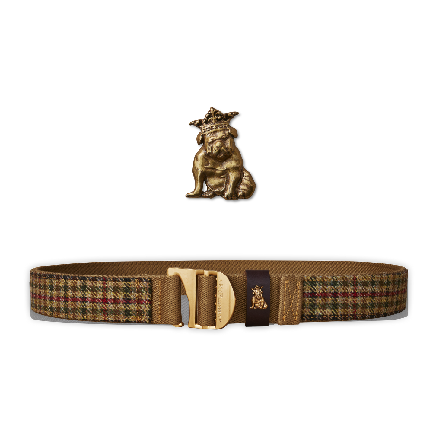Tank Utility Belt Scottish Wool Tweed-Kirkton Brown Plaid