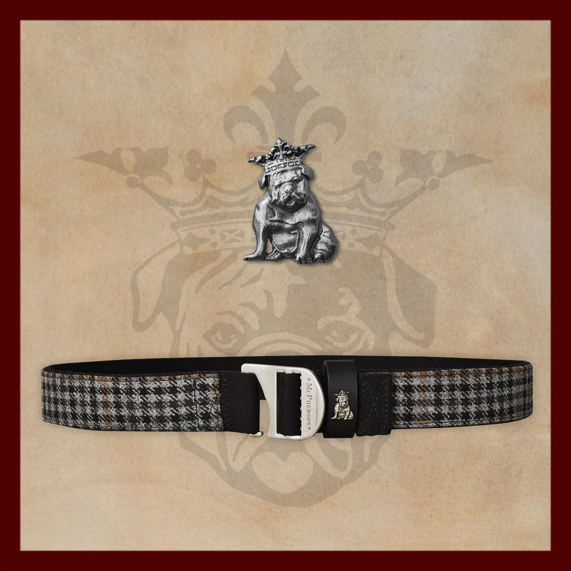 Tank Gray Scottish Wool Check Utility Belt