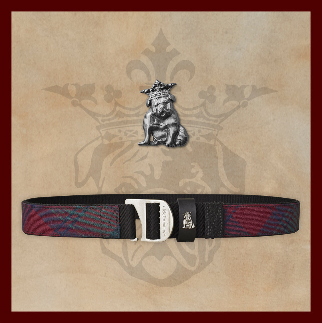 Tank Red and Green Scottish Wool Plaid Utility Belt