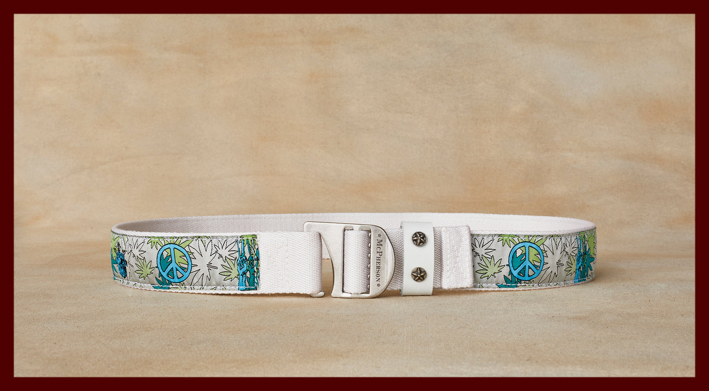 Tank Novelty Peace Pattern Webbed Utility Belt