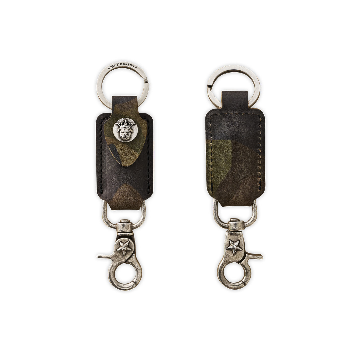 Tilman Valet Key Clip Vegetable Tanned Cowhide-Camouflage