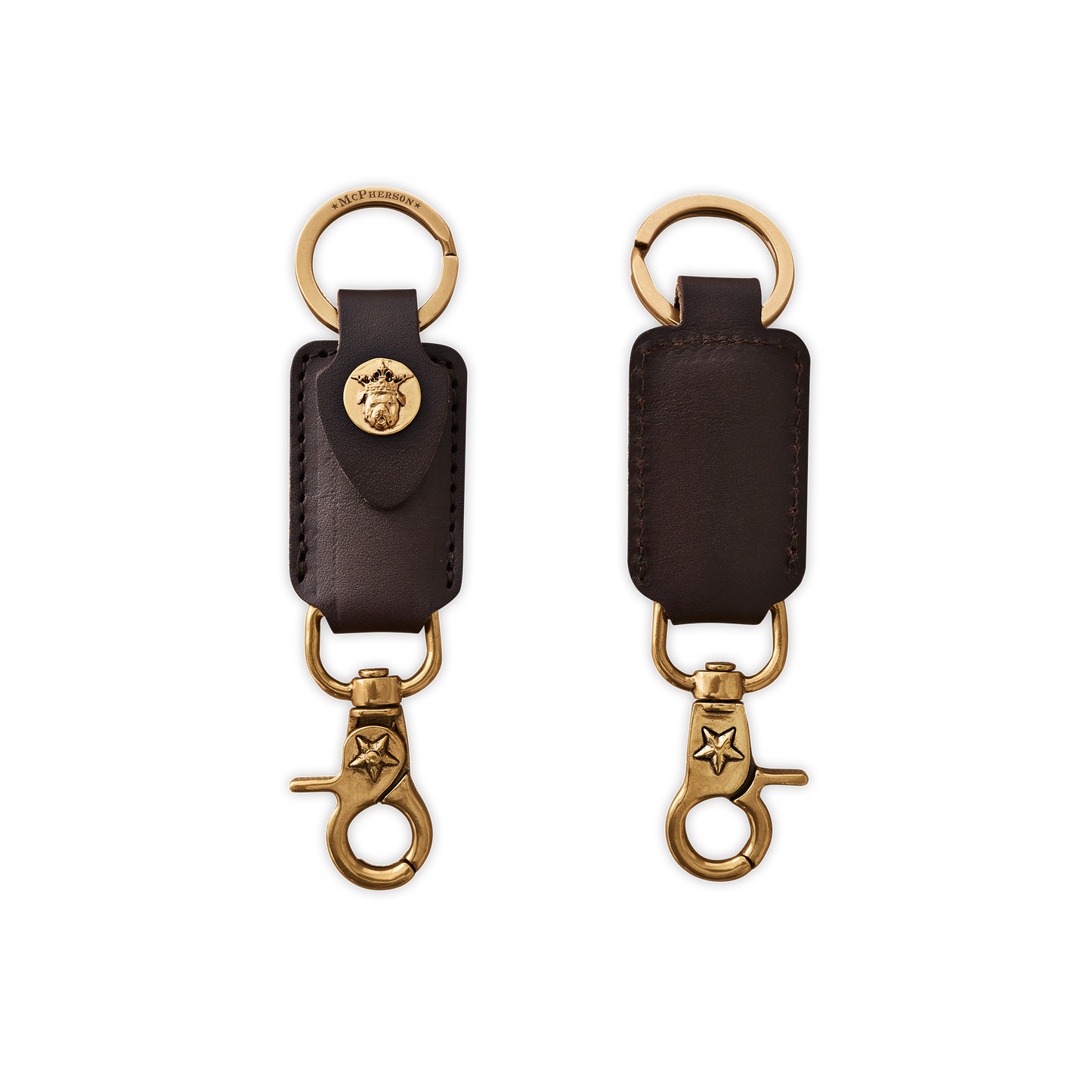 Tilman Valet Key Clip Vegetable Tanned Cowhide-Dark Brown