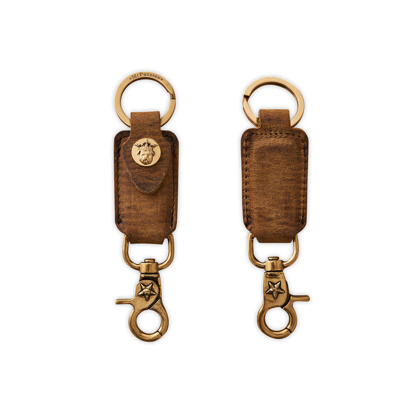 Tilman Valet Key Clip Distressed Nubuck Cowhide-Chestnut