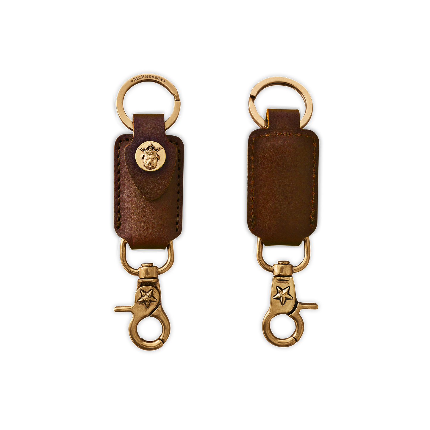 Tilman Valet Key Clip Vegetable Tanned Cowhide-Medium Brown
