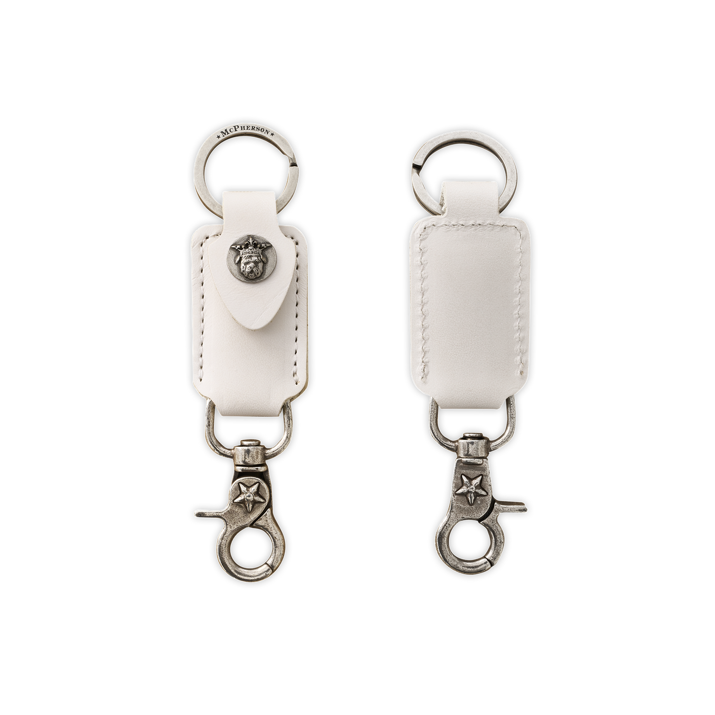 Tilman Valet Key Clip Vegetable Tanned Cowhide-White