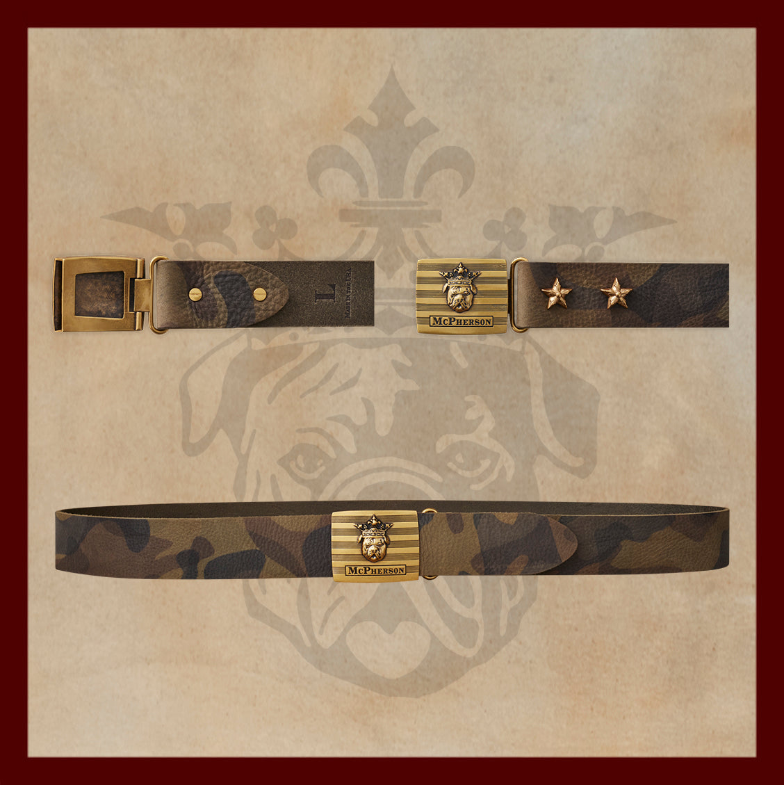 Tug's Camouflage Leather Engineer Belt