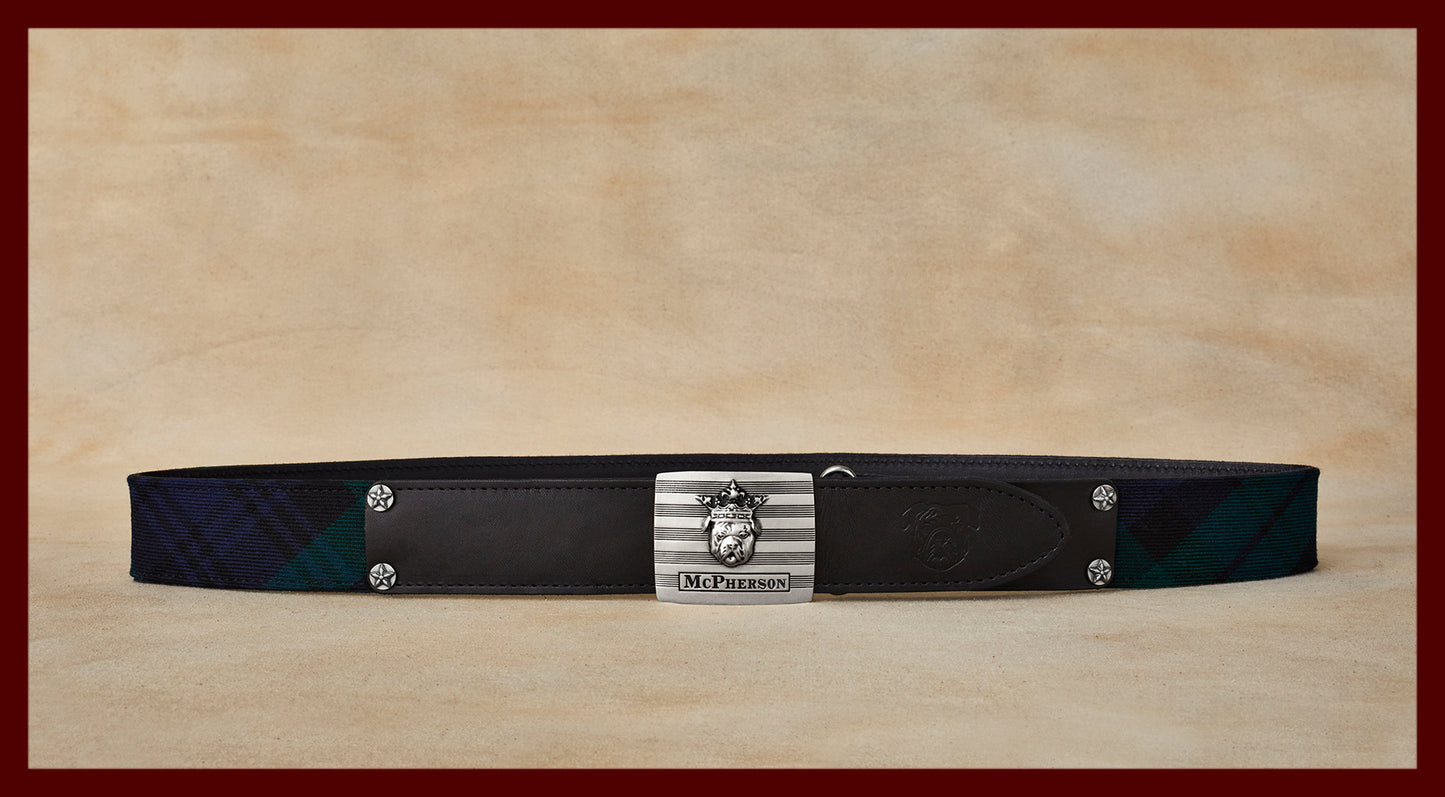 Tug's Engineer Belt Scottish Wool Tartan- Blackwatch Modern Plaid