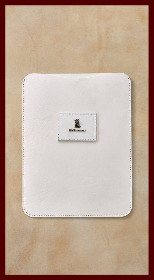Bronson White Leather iPad Case