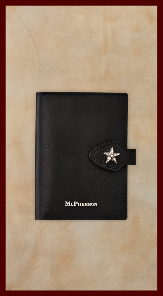 Butch Black Leather Passport Wallet