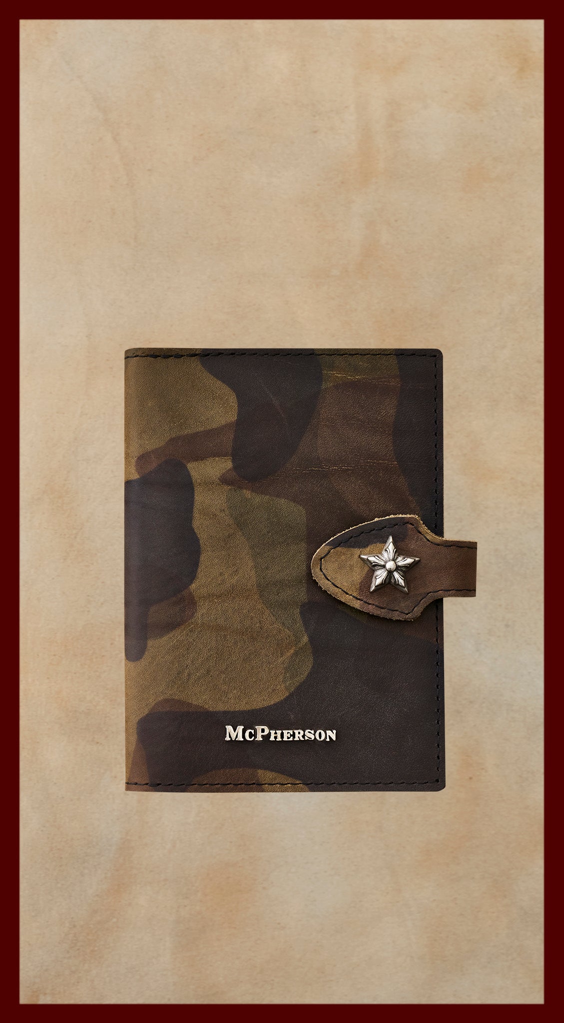 Butch Passport Wallet Vegetable Tanned Cowhide-Camouflage