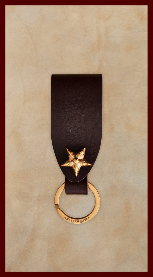 Laddie Dark Brown Belt Loop-Gold Ring
