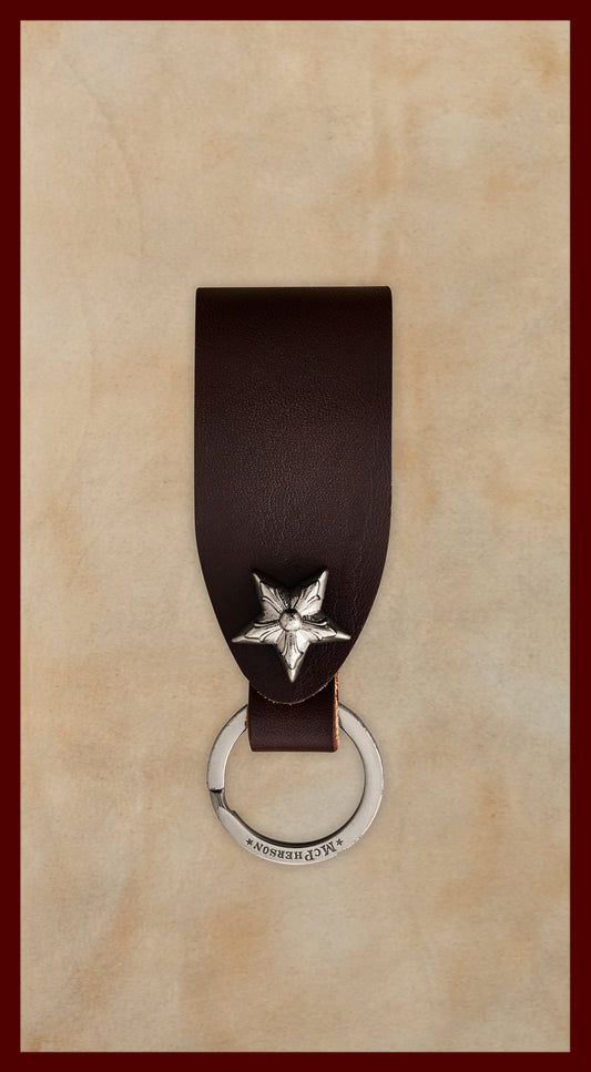 Laddie Dark Brown  Leather Belt Loop-Silver Ring