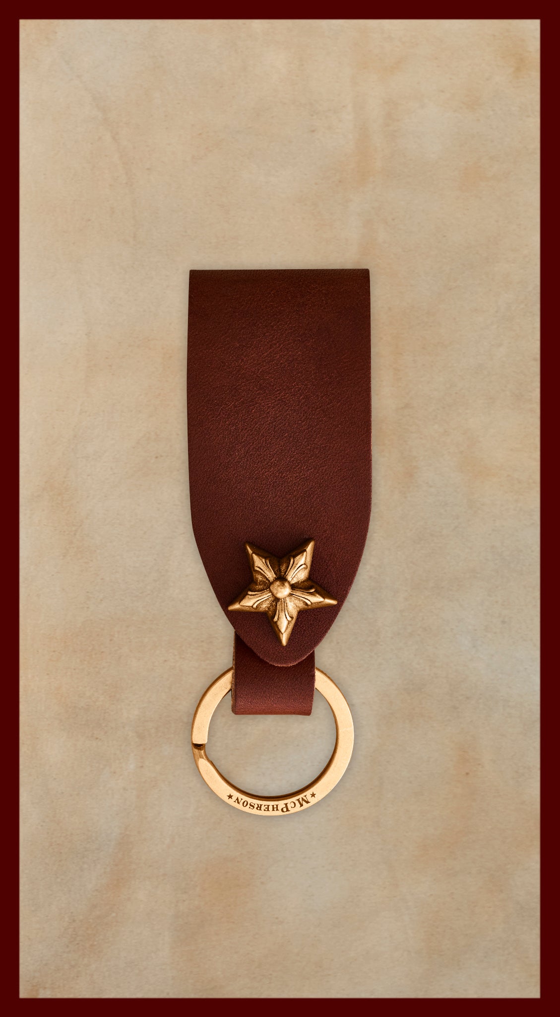 Laddie Belt Loop Ring Vegetable Tanned Cowhide-Medium Brown-Gold Hardware