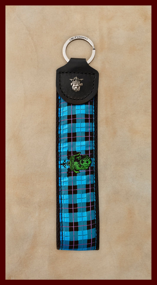 Porter Novelty Blue Plaid Key Fob