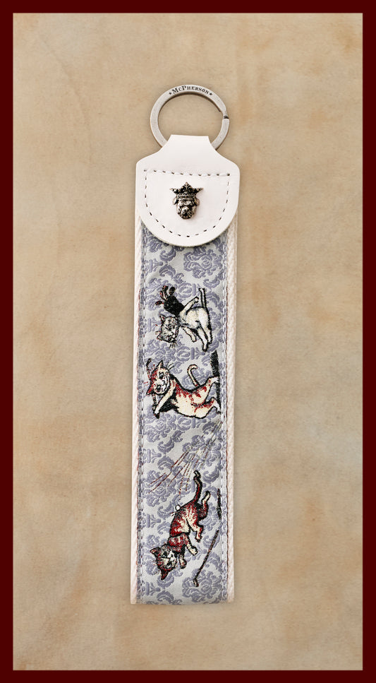 Porter Novelty Golfing Cats Pattern Key Fob