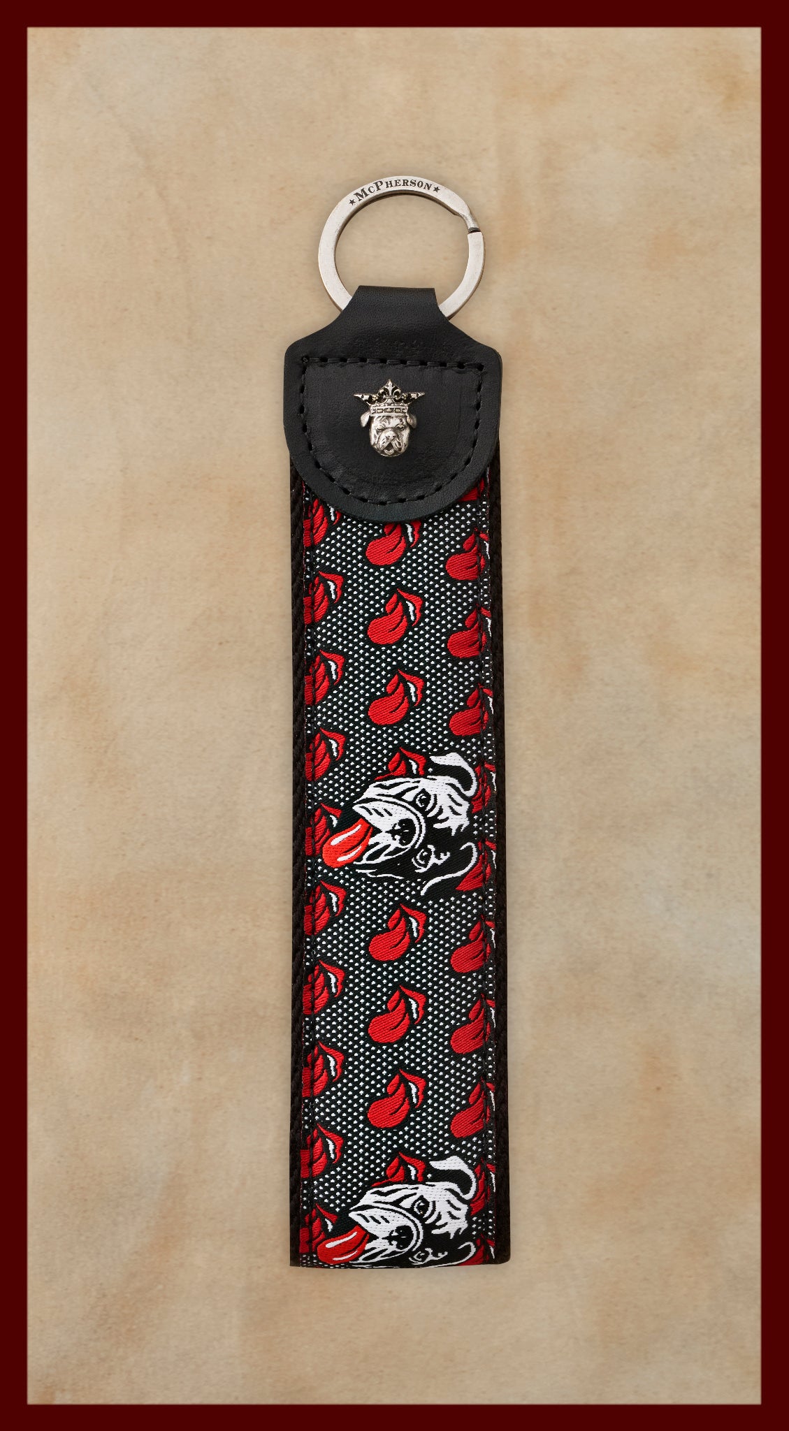 Porter Key Fob Woven Jacquard-Honky Tonk Dog