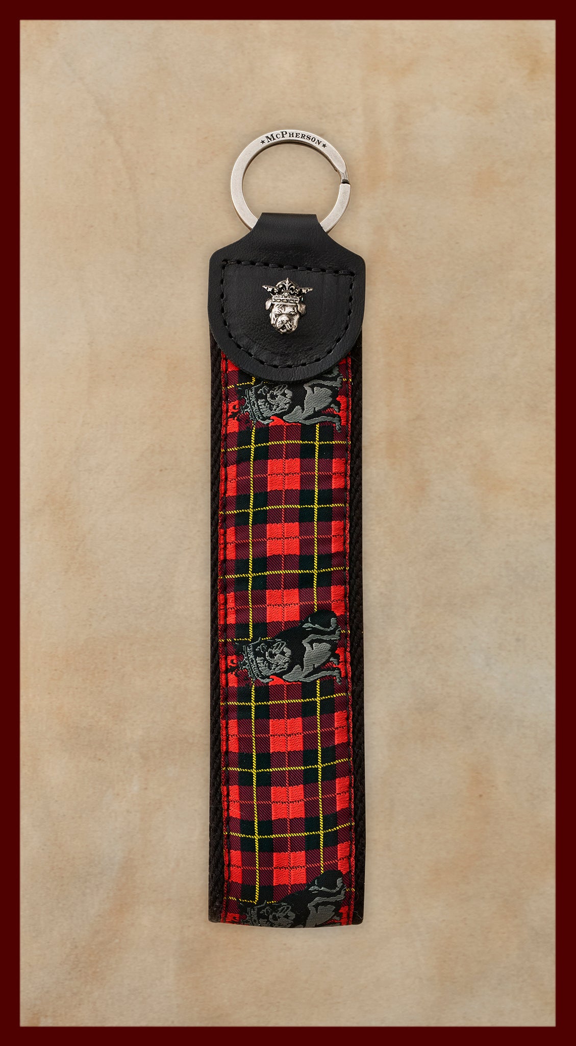 Porter Key Fob Woven Jacquard-Red McPherson Plaid