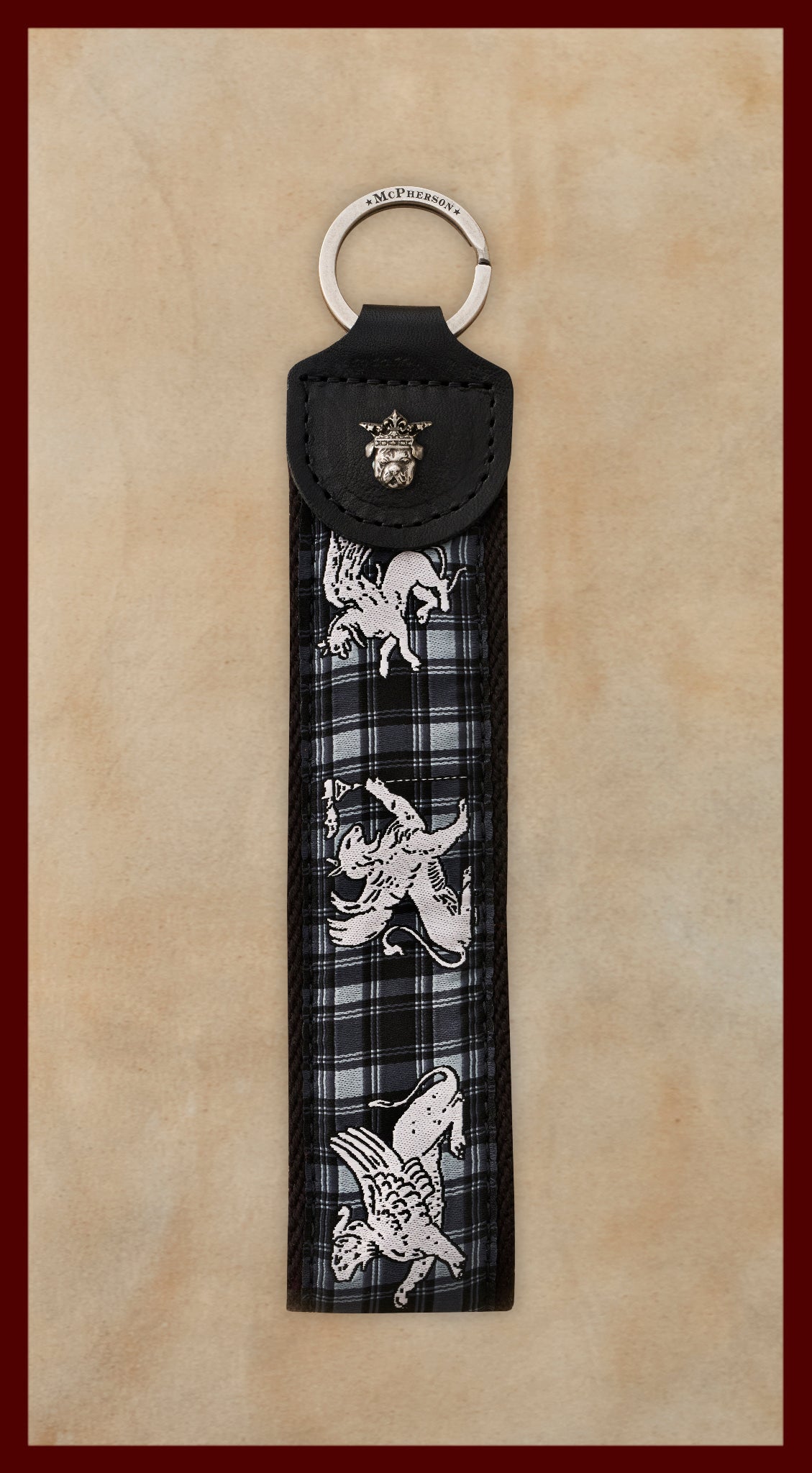 Porter Novelty Regal Icon Pattern Key Fob