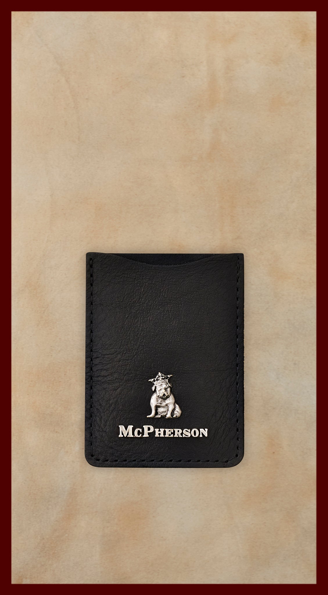 Spike Black Leather Card Case