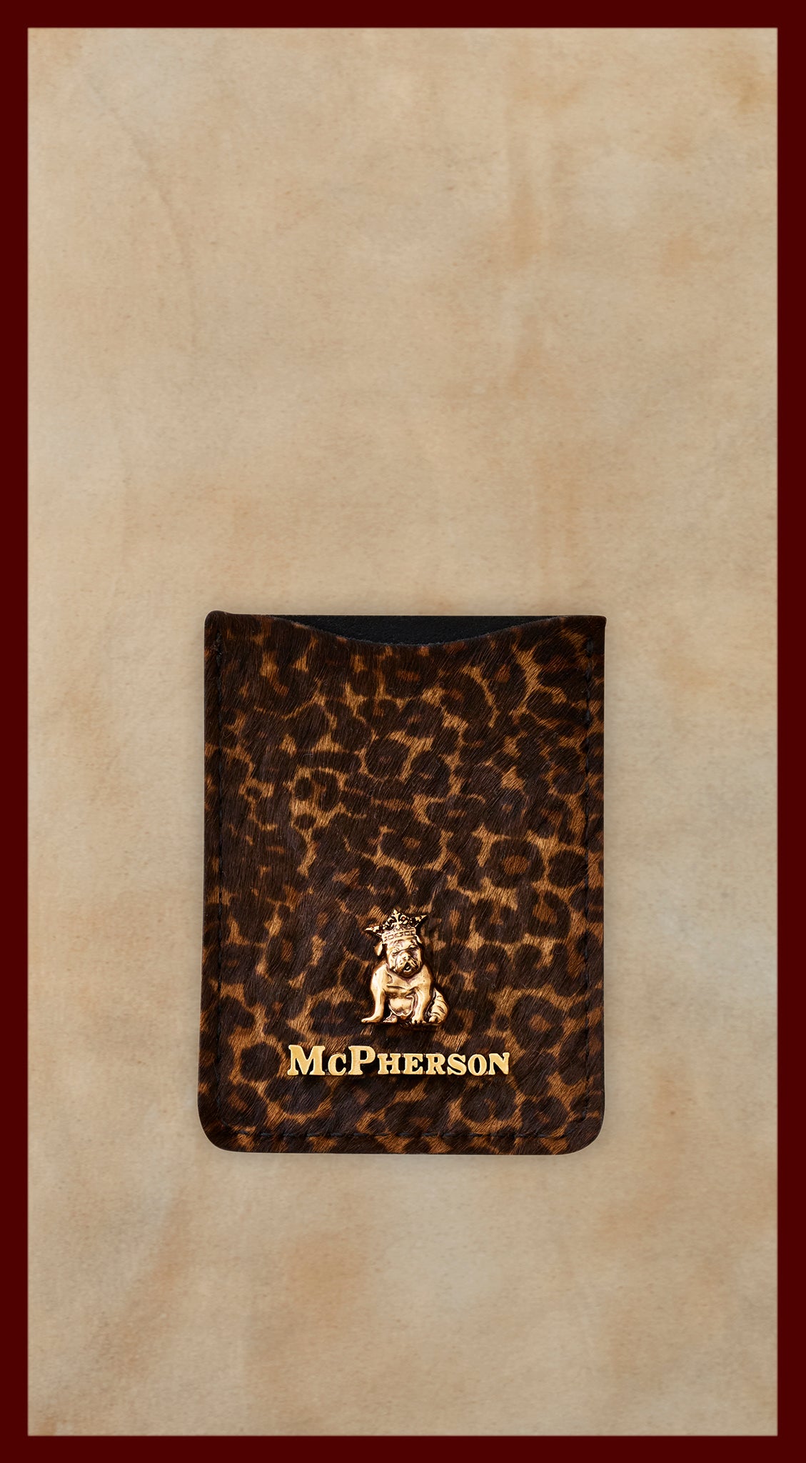 Spike Dark Leopard Leather Card Case