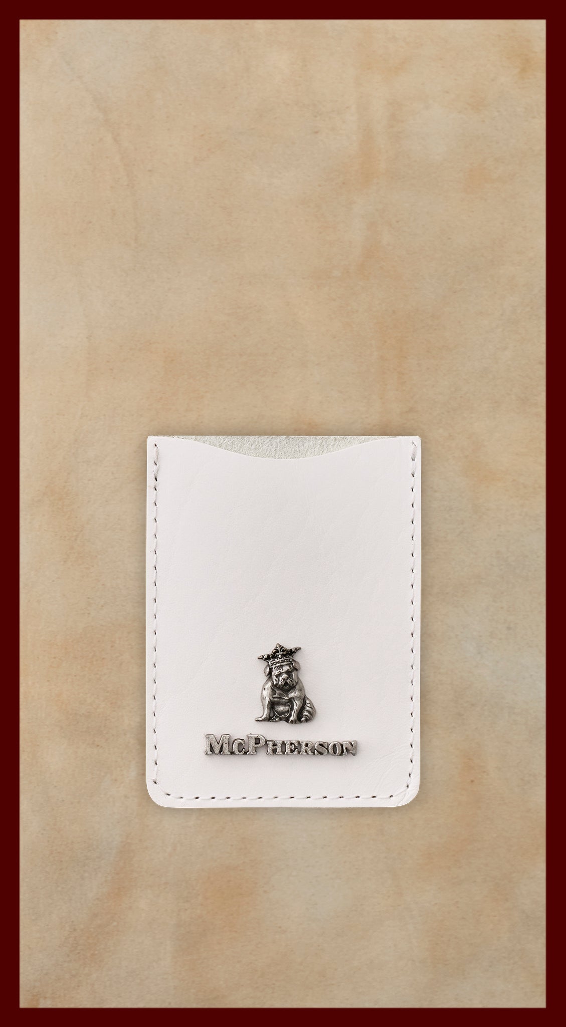 Spike Card Case Vegetable Tanned Cowhide-White