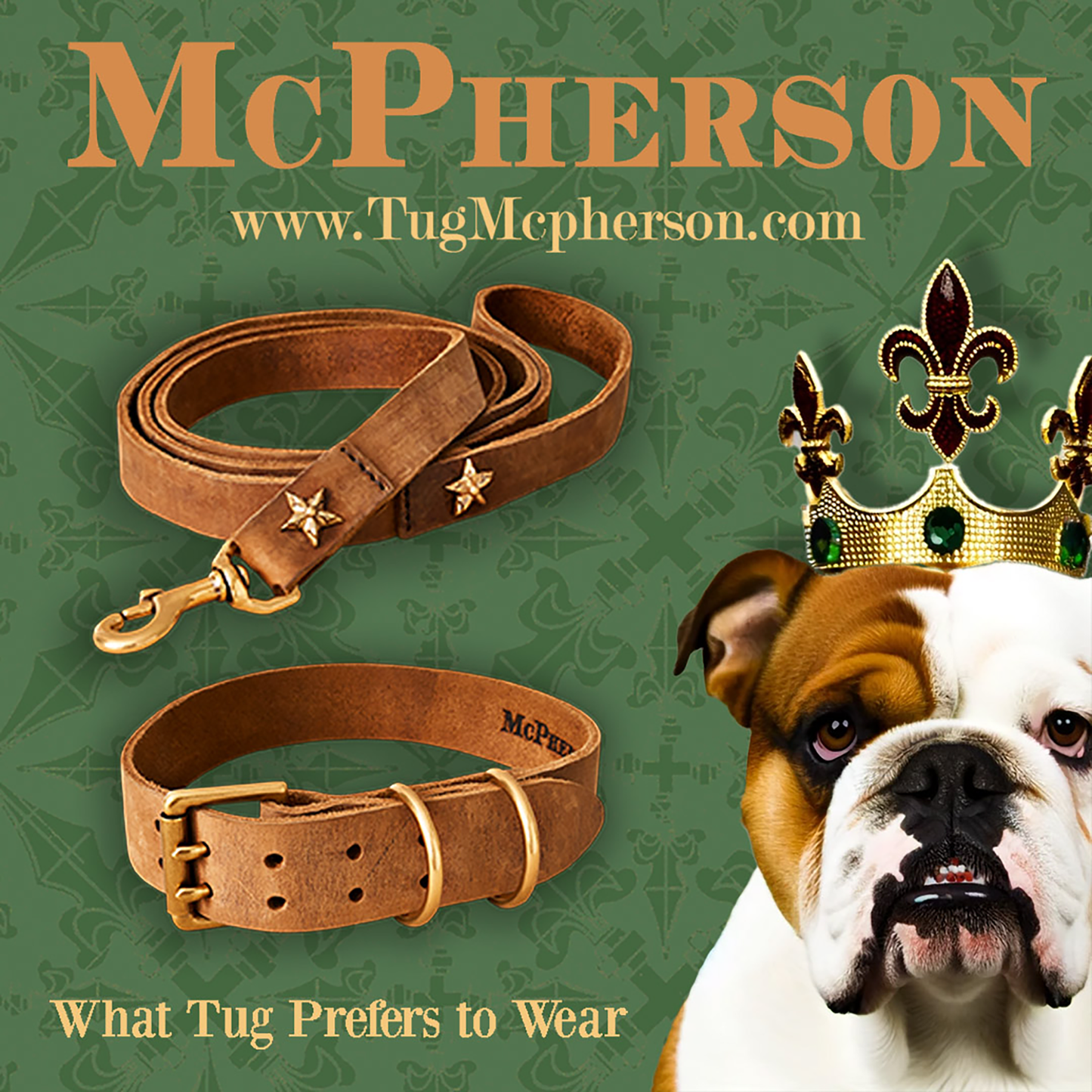 Bubba Chestnut Leather Dog Leash-Large