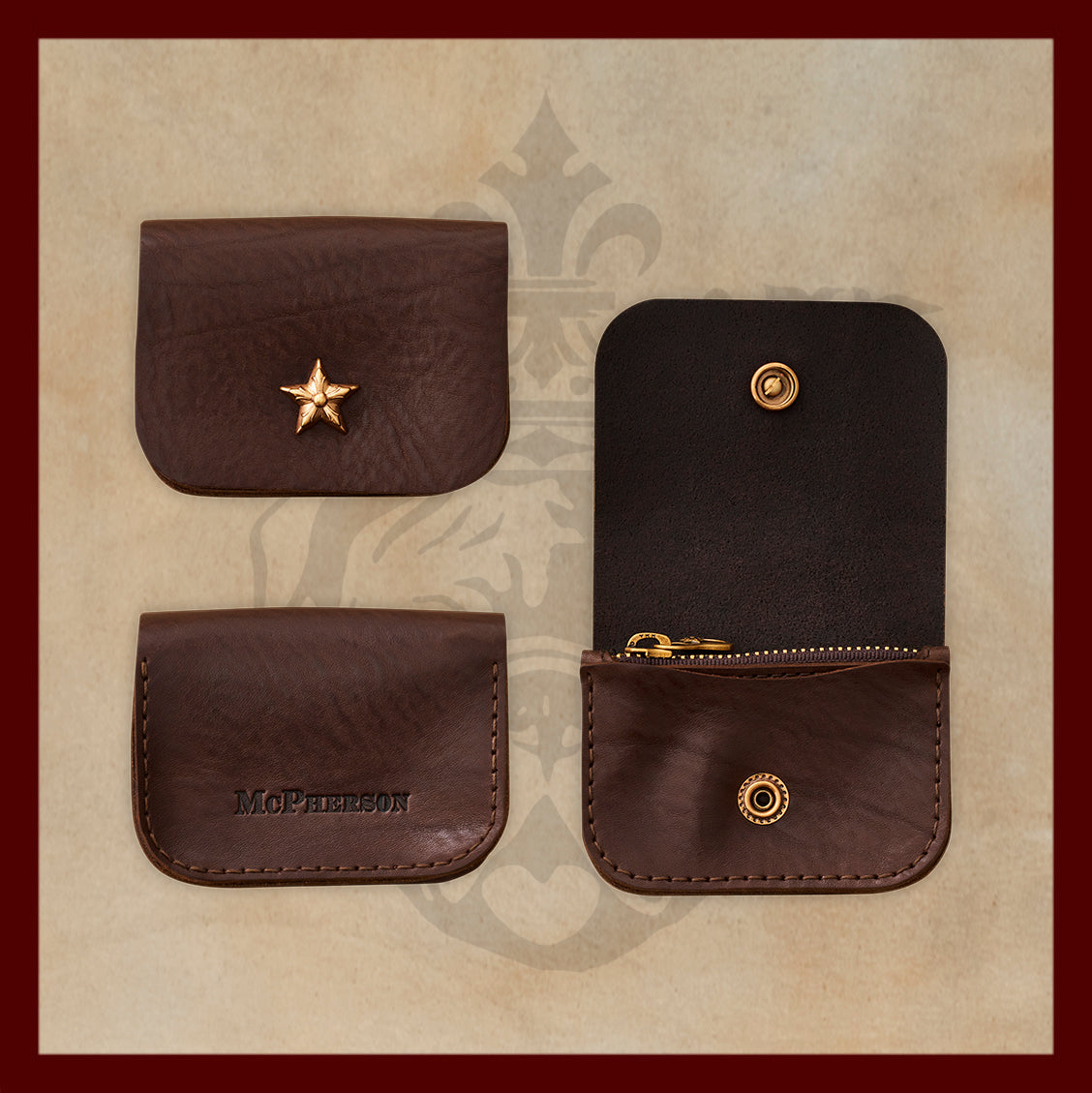 Winston Dark Brown Leather Coin Purse