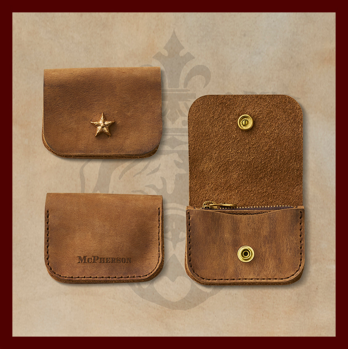 Winston Chestnut Leather Coin Purse