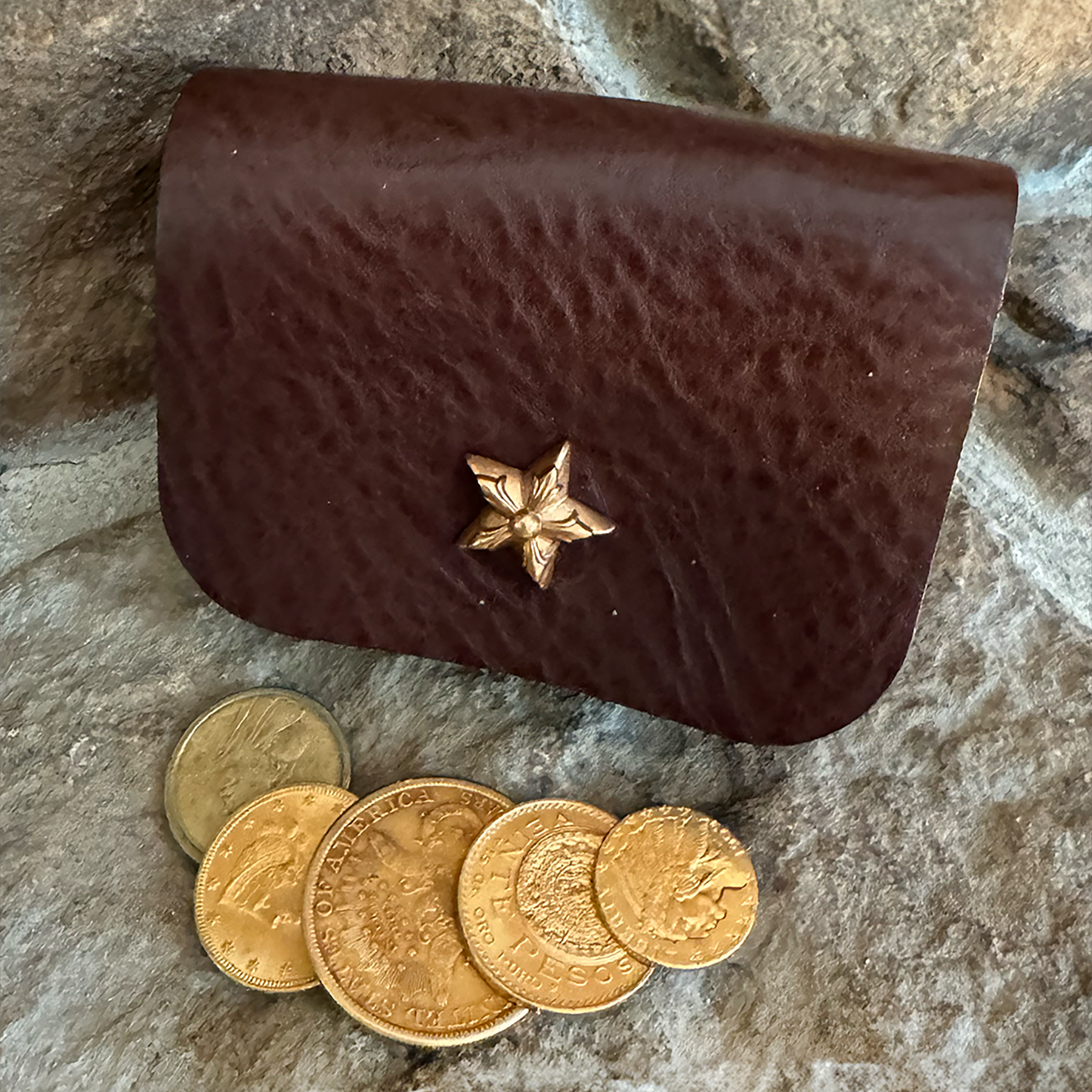 Winston Dark Brown Leather Coin Purse