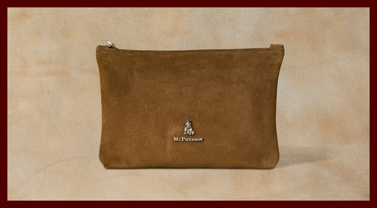 Axel Cable and Valuables Pouch Calf Skin Suede-Chestnut
