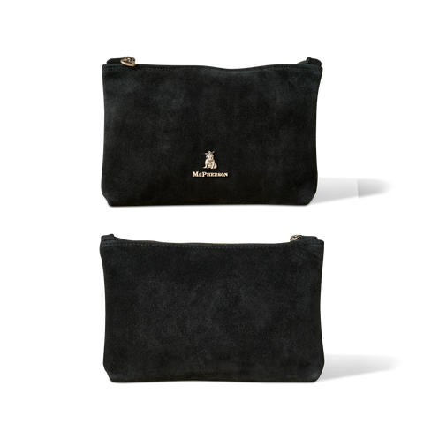 Axel Cable and Valuables Pouch Calf Skin Suede-Black