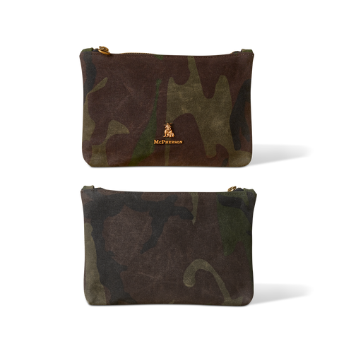 Axel Cable And Valuables Pouch Waxed Cotton Canvas-Camouflage