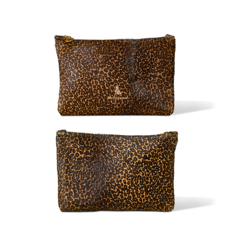 Axel Cable and Valuables Pouch Hair-On Calfskin-Dark Leopard